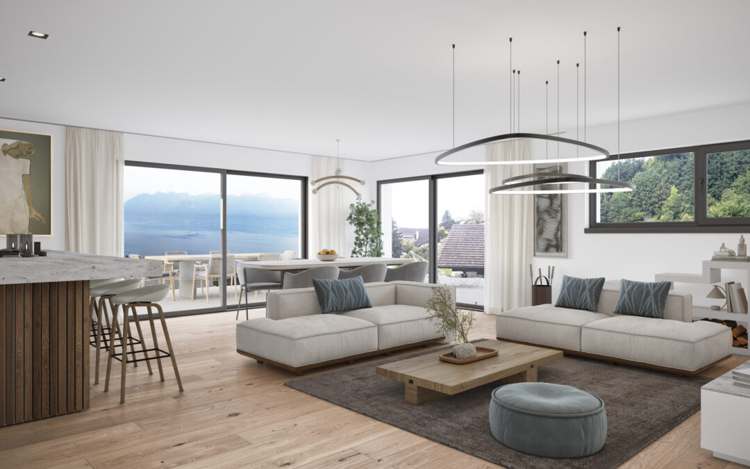 Bientôt terminée ! Villa mitoyenne d’exception face au lac